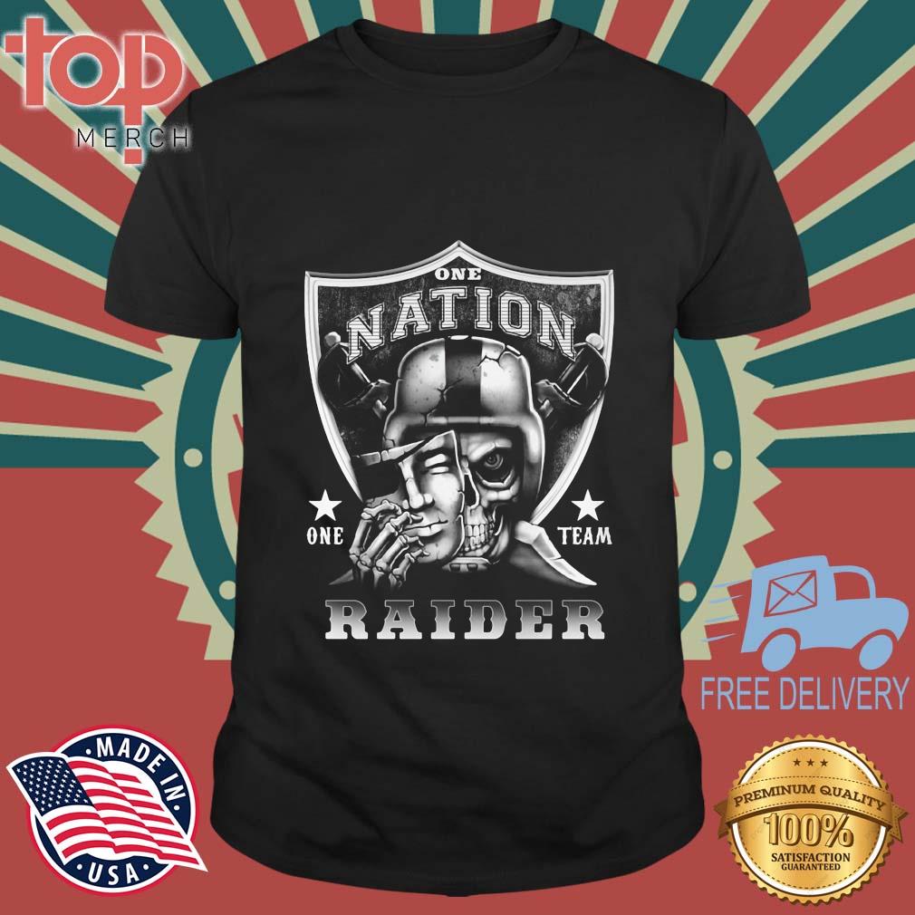 Las Vegas Raiders One Nation One Team Raider Skull Mask Shirt