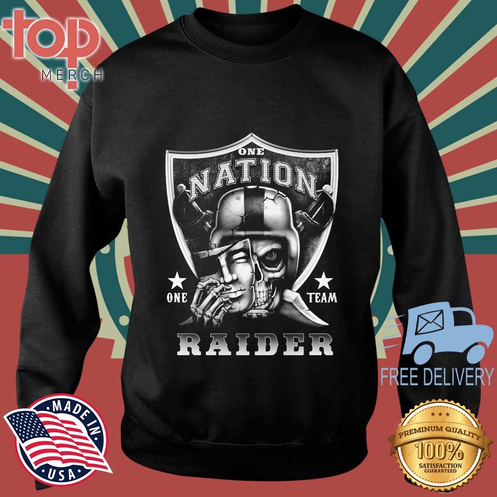 Las Vegas Raiders One Nation One Team Raider Skull Mask Shirt topmerchus sweater den